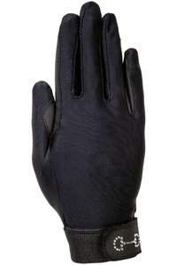 2022 HKM Monaco Style Riding Gloves 13236 - Black